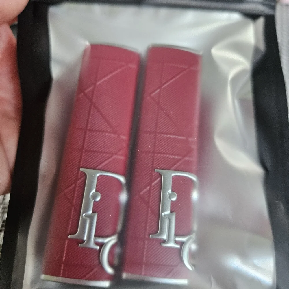 Dior Pink Quilted Lipstick Case with Silver Hardware